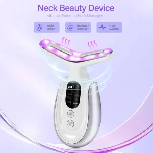EMS Beauty Neck Instrument Microcurrent Face Neck Beauty Device LED Photon Reduce Double Chin Anti Wrinkle Tightening Neck Skin