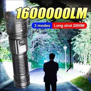 Powerful LED Flashlight USB Rechargeable Super Bright Tactical Torch