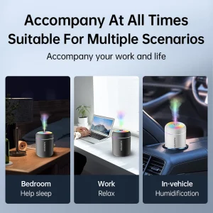 180ML Mini Air Humidifier USB Electric Aroma Diffuser Essential Oil Purifier Aromatherapy Mist Maker Lights Car Home Bedroom