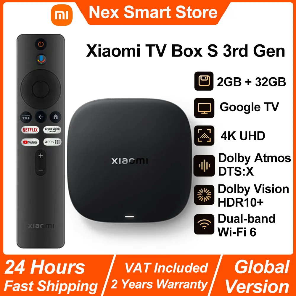 Xiaomi TV Box S 3rd Gen - 4K UHD Android TV Box with Google Assistant