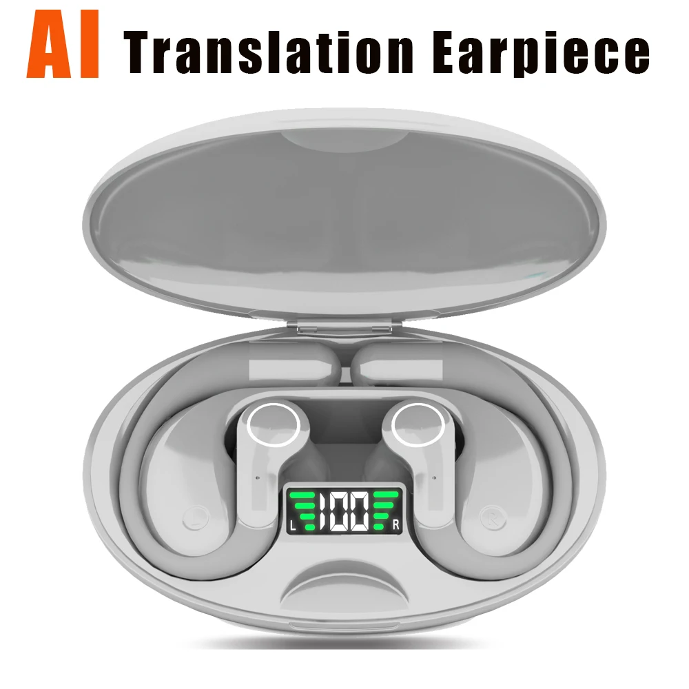 911 AI Translator Earbuds product design and charging case